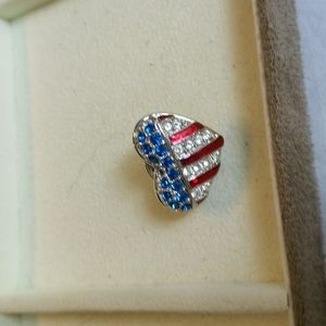 Swarovski Flag Heart Pin
